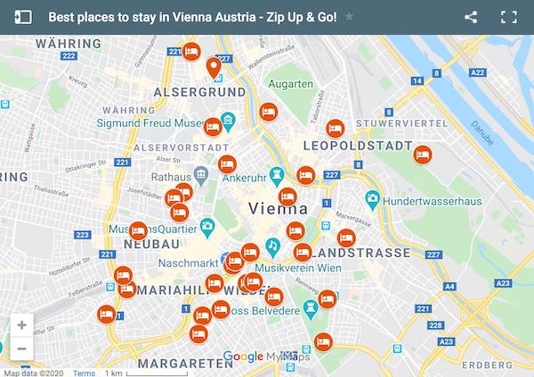 google maps where to stay in vienna austria