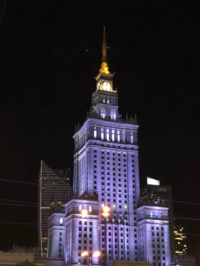 Palace of Culture and Science Warsaw Night