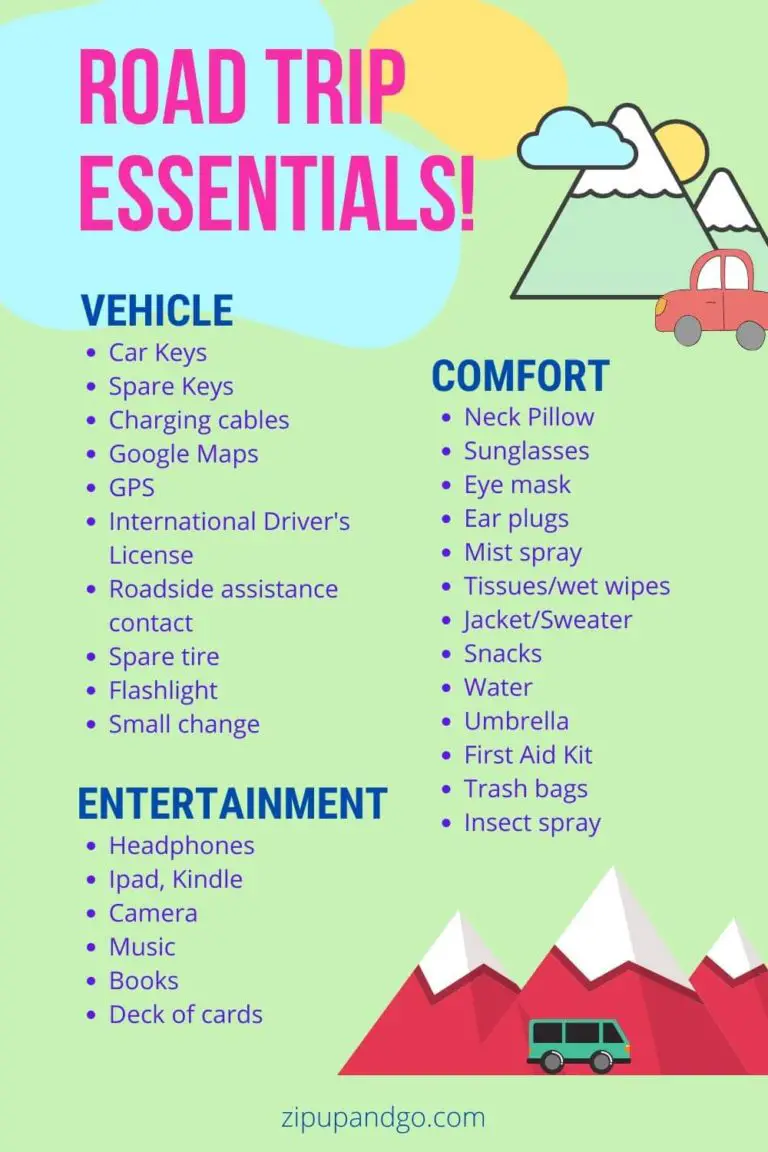 Road Trip Packing List All The Essentials You Need Zip Up And Go 