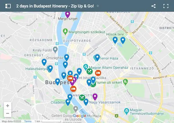 2 days budapest itinerary google maps