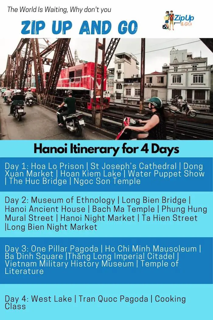 hanoi travel itinerary 4 days