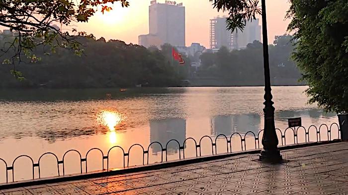 Sunset at Hoan Kiem Lake Hanoi