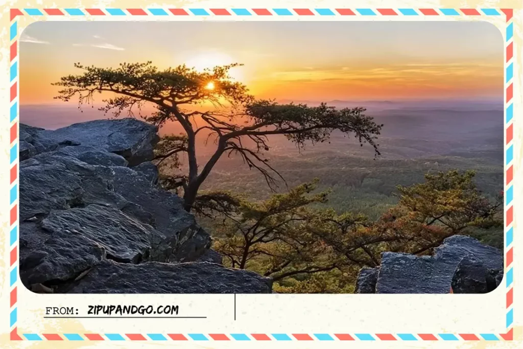 sunset at Cheaha State Park