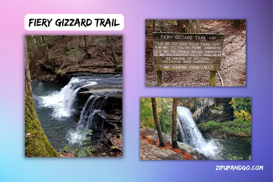 hiking from fiery gizzard trail to ravens point